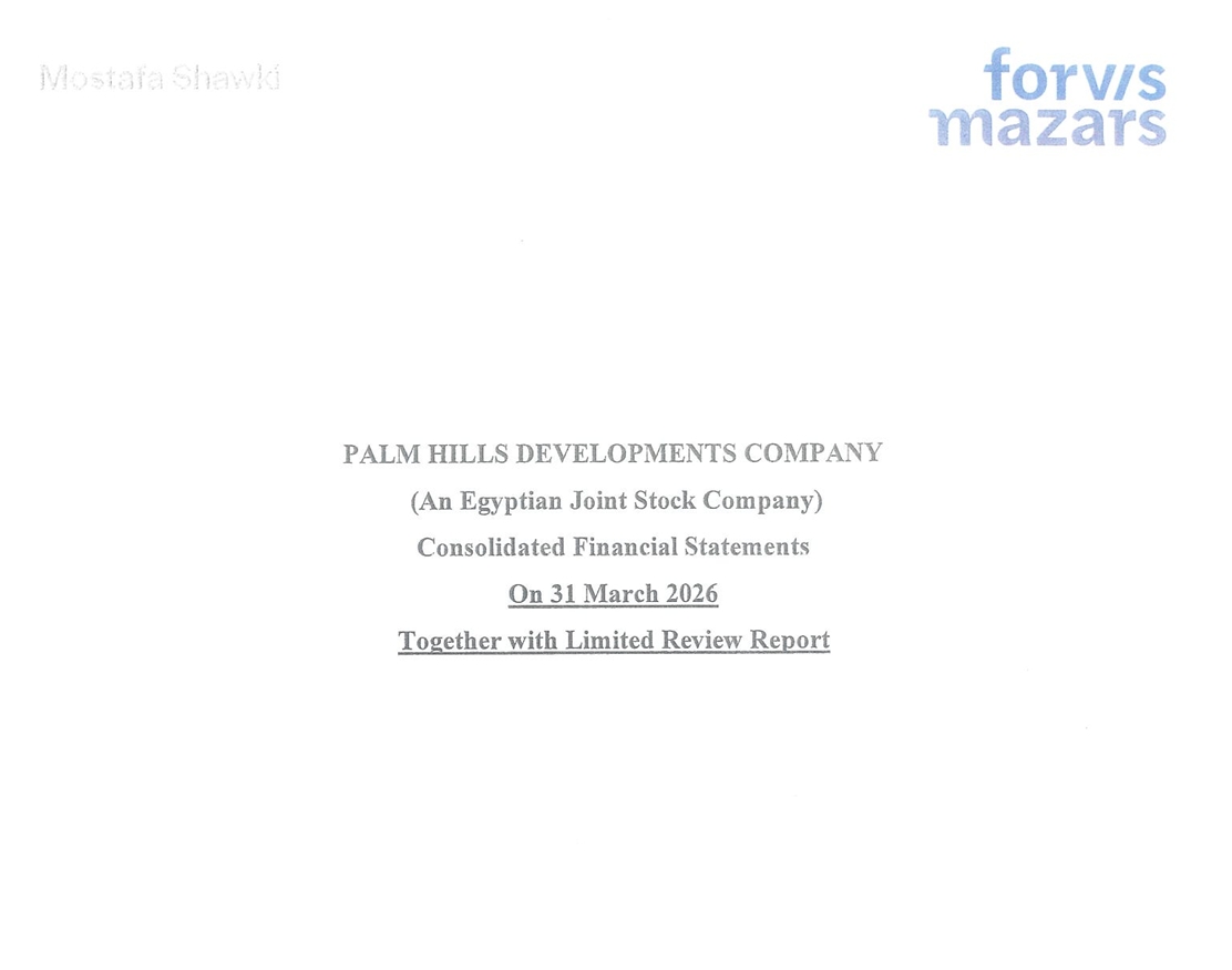 Palm Hills Developments (PHDC.CA) announces its consolidated financial results for the period from 01/01/2026 to 31/03/2026. 21/05/2026