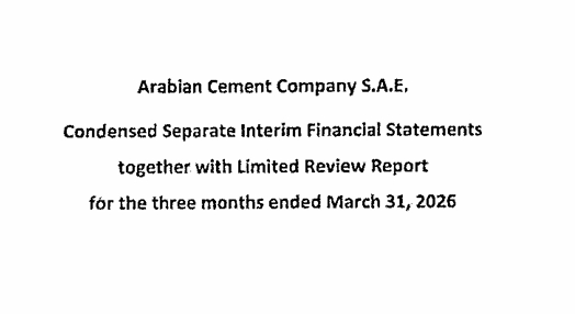 Arabian Cement Company (ARCC.CA) – Announces Standalone Financial Results for the Period from 01/01/2026 to 31/03/2026  Date: 01 June 2026